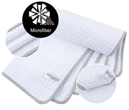 Waffle Microfiber Dish Cloths White Kitchen Towels, Cleaning Cloth | Quick Dry Absorbent Dish Rags Dishcloths Barista Towels 12x12 Inch 6 Pack - color: White, size: 12in x 12in 6 Pack