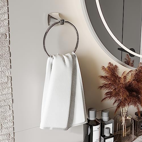 Hand Towel Holder for Bathroom Kitchen Polished Chrome Towel Ring Towel Hanger Stainless Steel and Zinc Alloy Wall Mount - color: Polished Chrome