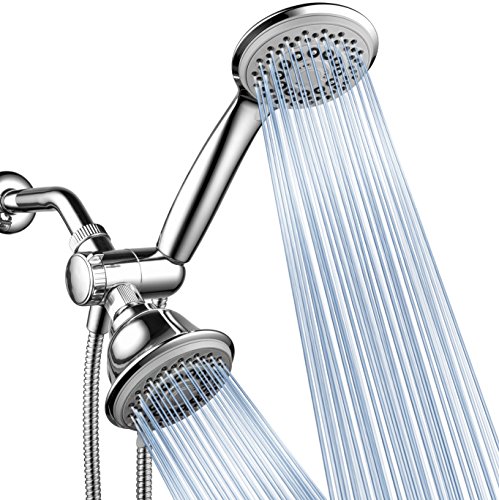 AquaStorm by HotelSpa 30-Setting SpiralFlo 3-Way HIGH PRESSURE Luxury Shower Head/Handheld Showerhead Combo. California Model with Removable 1.8 GPM Flow Regulator, Economy Mode, Chrome Finish - color: Chrome & Gray - California 1.8 GPM