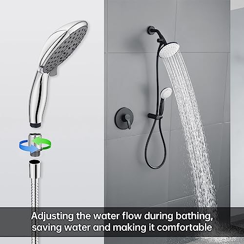 MAAYAYA 2-Pack Shower Flow Control Valve, Rotating Body, Chrome | MAAYAYA 2-pack chrome valves; rotate body to adjust flow; screw-mount; fits handheld showers & bidet sprayers; leak-free - color: Silver