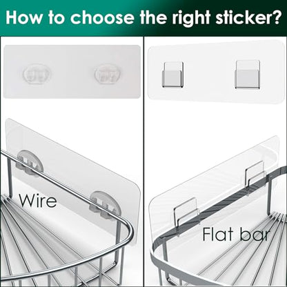 Shower Caddy Adhesive Replacement Stickers, Shower Organizer Adhesive Replacement Strips (Transparent - 12 Packs - 1 2 Wire Hook) - color: Transparent - 12 Packs - 1 2 Wire Hook