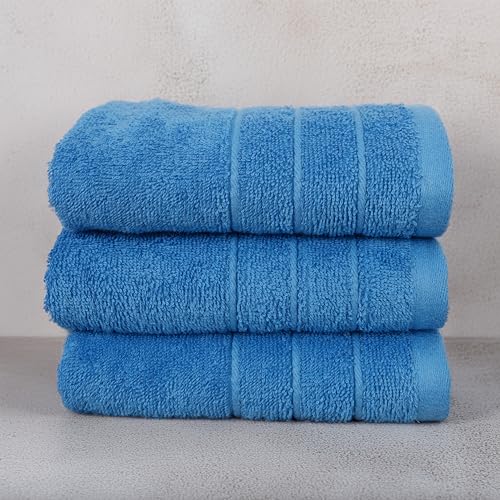 6 Piece Hand Towels Set 16 x 28 Inches, Blue | 100% Cotton, Lighter Weight, Quick to Dry, 16 x 28 Inches, Super Soft & Absorbent, Perfect for Bathroom & Kitchen - color: Midnight Blue
