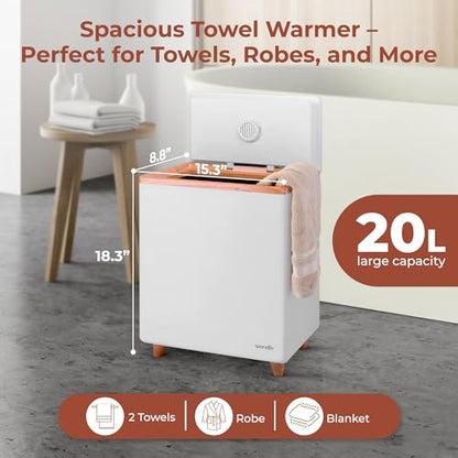 SereneLife WIFI Luxury Rectangle Towel Warmer - Spa & Bathroom Towel Heater with Custom Fragrance, Auto Shut-Off, Fits 2 large Towels, Blankets, Bathrobes, PJ's - Perfect Gift for Him & Her (Natural) - color: Natural