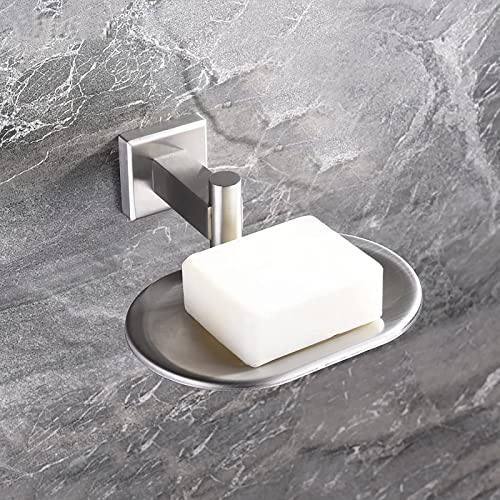 Leyden Bathroom Toilet Soap Dish, Silver Soap Holder for Shower Stainless Steel Wall Mount Brushed Nickel Finish Rustproof