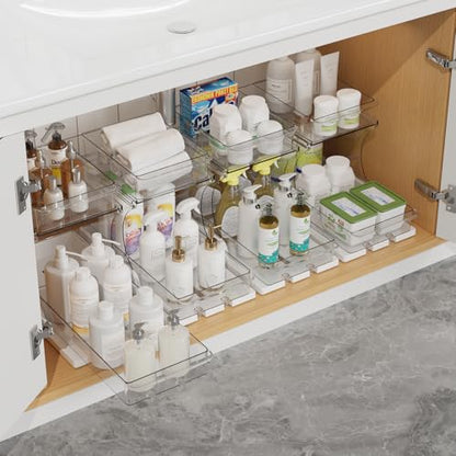 Attelite Makeup Organizer 2-Tier Makeup Storage Cosmetics Organizer with 180° Rotating Design Sturdy durable Versatile Perfume Vanity Organizer for Countertops, Bathrooms, Office Supplies 4PACK - size: 4 pack