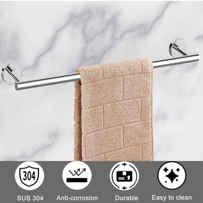 Cilee 10 Piece Chrome Bathroom Accessories Set, 24 inch Towel Bar Set | Polished Chrome Towel Bar Ring + Toilet Paper Holder + Robe Towel Hook, Stainless Steel Bathroon Hardware Set - color: B Chrome, size: 24inch
