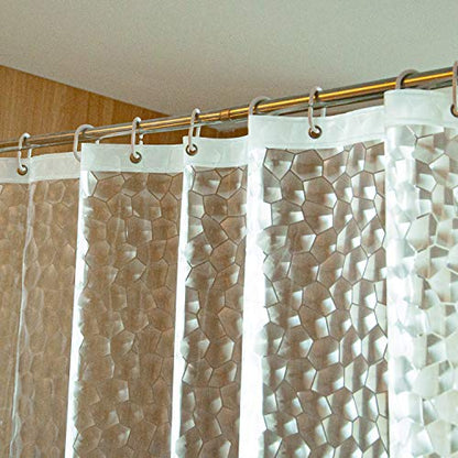 NTBAY EVA Shower Curtain Liner, 72 x 72, 6 Gauge, Clear Water Cube | Water-repellent EVA Liner with 3 Bottom Magnets, 12 Reinforced Grommets, and 12 Plastic Hooks - color: Clear Water Cube, size: 72"W x 72"L (Pack of 1)