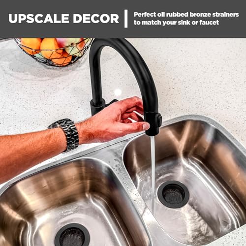 2 Pcs Sink Strainer Stainless Steel Kitchen Sink Drain Strainer Basket Cover Mesh Hair Food Catcher, Large Wide Rim of 4.4 Diameter(Matte Black) - color: Matte Black