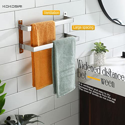 KOKOSIRI Towel Bars Hand Towel Holders 16 Inches Chrome Bathroom 2-Tiers Ladder Towel Rails Wall Mounted Towels Shelves Rack Polished Stainless Steel, B5008CH-L16 - color: Polished Chrome, size: 16-Inch