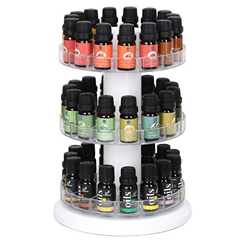 J JACKCUBE DESIGN Rotating Essential Oil Display Stand Spinning Rack for 45 Bottles(up to 72) Organizer 3 Tier Storage Holder -MK505B (3 Tier) - color: 3 Tier