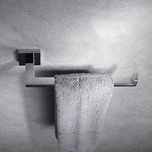 Miyili Towel Ring Bathroom Hand Towel Holder Square Style Towel Rack Wall Mounted Polished Stainless Steel, D06C - color: Polished Steel