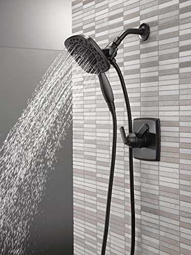 DELTA Faucet Ashlyn 17 Series Dual-Handle Shower Trim Kit with In2ition 2-in-1 Head with Handheld Spray, Matte Black Fixture, T17264-BL-I (Valve Not Included) - color: Matte Black