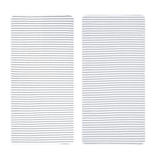 POLYTE 430 GSM Poly Blend Microfiber Quick Dry Waffle Bath Towel, 30x60 in | 4 Pack, Oversize, Lint Free, Body Towel - color: White/Black