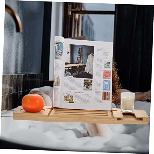 MAGICLULU Bathtub Storage Rack Bamboo Bathtub Tray Expandable Tub Organizer Bath for Bathroom
