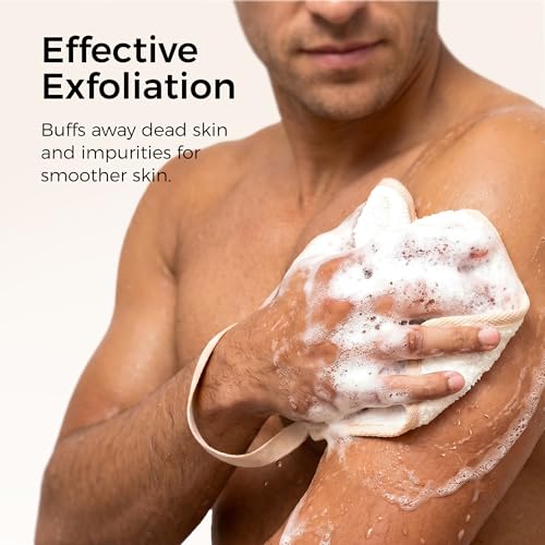 ZOMCHI Exfoliating Washcloth for Face and Body, Dual Function Wash Cloth with Soft and Rough Sides, Exfoliating Scrub Bath Towels, Washcloth with Loop (White, 3 Pack) - style: White, 3 Pack