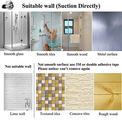 JiePai Suction Cup Shower Head Holder,Adjustable Handheld,Brushed Nickel | 20° adjustable angle,Removable,No-drill wall mount,fits 3/4 handheld,Works on tile glass metal,For bathroom/RV - color: Adjustable Holder-Brushed Nickel