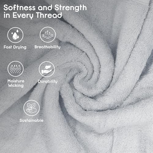 Ariv Towels Pack of 8, Premium Cotton Towel Set (2 Bath Towels + 2 Hand Towels + 4 Washcloths), Large, Super Soft, Quick Dry, Highly Absorbent for Home, Bathroom, Gym, Hotel & Spa - White - color: White, style: 8 piece Towel Set