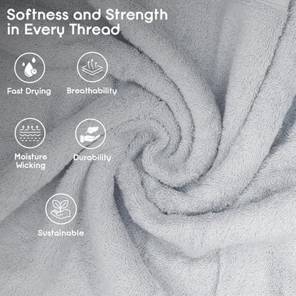 Ariv Towels Pack of 8, Premium Cotton Towel Set (2 Bath Towels + 2 Hand Towels + 4 Washcloths), Large, Super Soft, Quick Dry, Highly Absorbent for Home, Bathroom, Gym, Hotel & Spa - White - color: White, style: 8 piece Towel Set