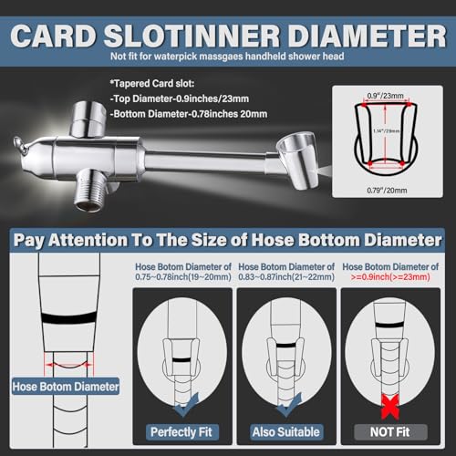 All Metal Shower Diverter Valve with HandShower Holder - Upgraded 3 Way Shower Head for Handheld and Fixed Rain Showerhead - Universal G1/2 Bathroom Part, Polished Chrome - color: Chrome Polished