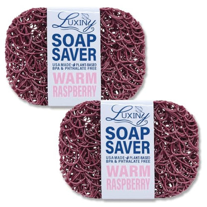 Soap Savers for bar soap, American Made by Luxiny, Lifts Soap in Soap Dishes & Shower Soap Holders -Handmade Soap Lasts Longer -Made from Plant Materials (Raspberry) - color: Raspberry - 2 Pack