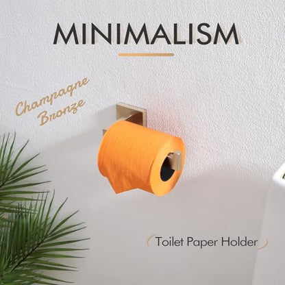 KOKOSIRI Toilet Paper Holders Wall Mounted Toilet Roll Holder for Bathrooms Hardware Washroom, Champagne Bronze Stainless Steel B2003CPG - color: Champagne Bronze, size: Without Shelf(1 Pack)