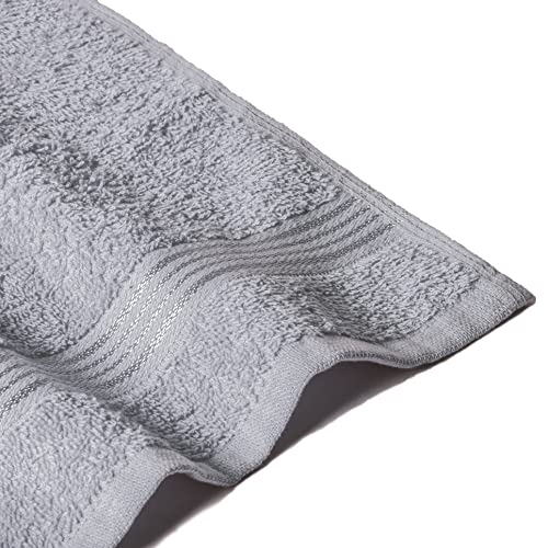 Ultra Soft Cotton Washcloths, Contains 12 Piece Face Cloths 12x12 inch, Ideal for Everyday use Face Towels, Compact & Lightweight Multi Purpose Washcloths - Light Grey - color: Light Grey, size: 12 Pack Washcloths