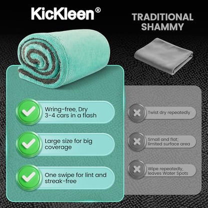 Dual Sided Microfiber Towels (48"x 24") Extra Large Ultra Absorbent Drying Towel for Cars ,Trucks; Without Streaks, Scratches, or Water Spots Double-Twist Pile & Edgeless Design (Aqua blue-Gray)