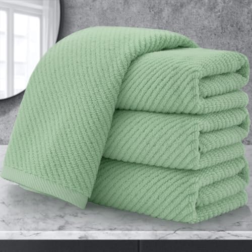 VOOVA & MOVAS Hand Towels 4PC, 100% Cotton, 18x28 in, Sage Green | Thick, Quick Dry, Soft, Absorbent, Bathroom Essentials, Suitable For Shower, Gym, Daily Household - color: Mint Green, size: 4 PC Hand Towel Set
