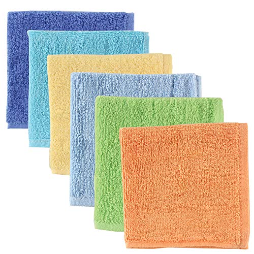 Luvable Friends Unisex Baby Super Soft Cotton Washcloths, Blue, One Size - color: Blue, size: One Size