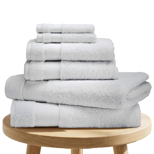 BIOWEAVES 100% Organic Cotton 6-Piece Luxury Bathroom Towels Set GOTS Certified 700 GSM, 2 Bath Towels, 2 Hand Towels & 2 Wash Cloths - Silver - color: Silver, size: 6 Pc Towel Set