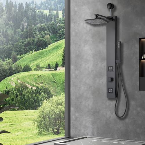 Dion Series 39 In. 2 Jetted Shower Tower With Heavy Rain Shower And Body | Easy Installation With Existing Water Line, Premium Stainless Steel Design, Effortless Diy Installation