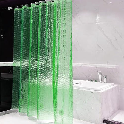 EVA Green Shower Curtain Liner, 3D Water Cube 5G Shower Liners with 12 Rustproof Metal Grommets and Weighted Magnets, Waterproof Duty for Bathroom 72 x 72 - color: Green