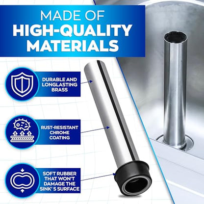 Bar Sink Stopper - Stainless Steel Overflow Pipe, Fits 1.75 In Drain | Lightweight Sink Plug - Rust-Resistant Metal, Simple to Use and Easy to Install | Good for Kitchen, Home, and Commercial Use - style: 1 Pack