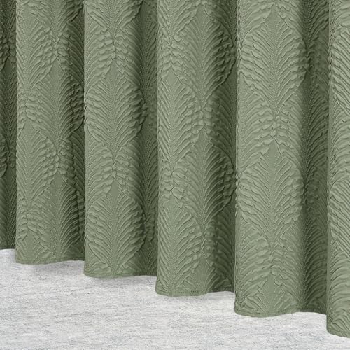 36x72 Small Stall Shower Curtain, Sage Green Embossed Half Bath Curtain - color: Sagegreen, size: 36"W x 72"L (Pack of 1)