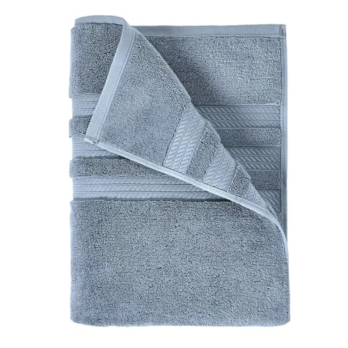 Member Mark 100% Cotton Hotel Premier Collection Luxury Bath Towel Bundle (Assorted Colors) (Blue Crest, 3-Piece Set)