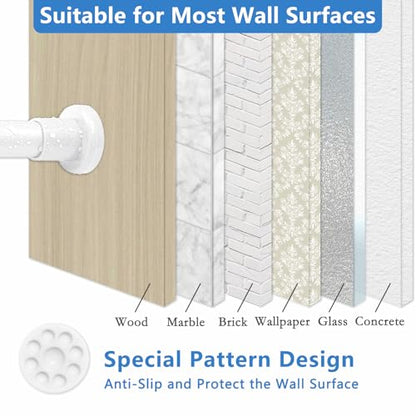 White Shower Curtain Rod 28"-77", Never Rust Anti-Slip Adjustable Tension Curtain Rods No Drilling, Heavy Duty Spring Enlarged Diameter 1" Tension Rod for Bathroom/Closet/Room Divider - color: White, size: 28"-77"
