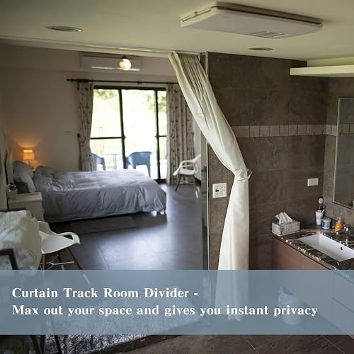 Flexible Bendable Curtain Track, Wall Mount Heavy Duty Sliding Room Divider Track, Room Divider, for RV, Shower, Hospital