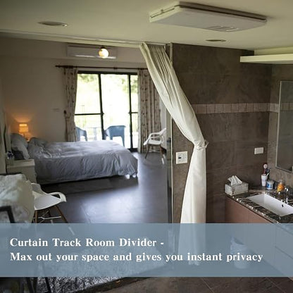 Flexible Bendable Curtain Track, Wall Mount Heavy Duty Sliding Room Divider Track, Room Divider, for RV, Shower, Hospital