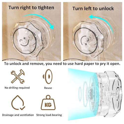 2-Pack Suction Cup Shower Caddy Set, Wall Mounted Suction Rack, Bathroom Shower Shelf Basket Set with Shower Organizer and Toothbrush Holder (No Drilling Required) - style: basket set, 2pieces