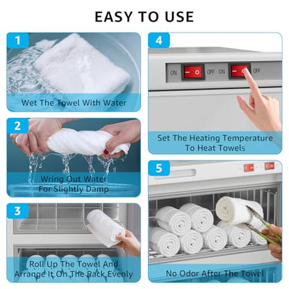32L Hot Towel Warmer Cabinet, Large Professional Towel Heater - White | Rust Resistant, Stainless Steel Racks, Large Capacity, Towel Warmer for Spa Massage Salon Home - color: White, size: 32L