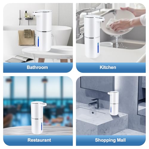 Automatic Soap Dispenser Touchless, Liquid Hand Soap Dispenser for Bathroom | Adjustable Volume for Thick & Thin Liquid, USB Rechargeable Electric Hands Free Dish Soap Dispenser for Kitchen