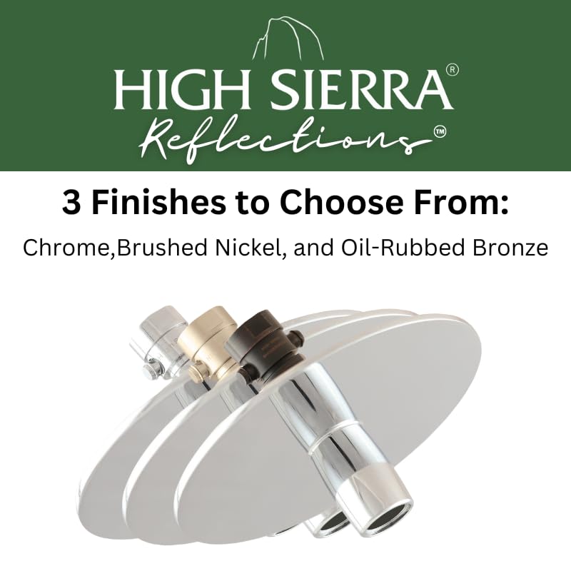 High Sierra® - Solid Lead-Free Metal 4-Way Combo with GEN 3 REFLECTIONS™ Fixed and Handheld Shower Head with Hose. Run Separately or Both at Full Flow - 1.25 GPM per Shower Head - Chrome Finish - color: Chrome, size: 1.25 GPM