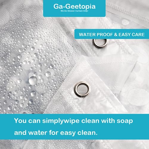 Ga-Geetopia Short - EVA Clear Shower Curtain Liner, Pebble Pattern 72x66 Inch Lightweight Plastic Bathroom Shower Showroom Inner Curtain with Rustproof Metal Grommets and Weighted Magnets - color: 3d Pebbles, size: 66"W x 72"L (Pack of 1)