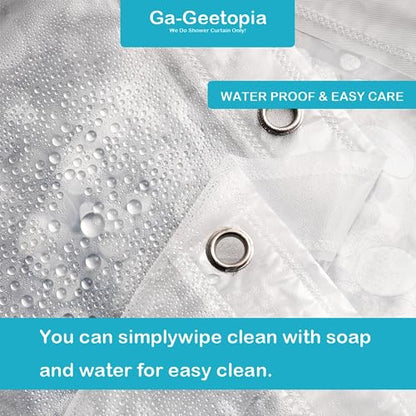 Ga-Geetopia Short - EVA Clear Shower Curtain Liner, Pebble Pattern 72x66 Inch Lightweight Plastic Bathroom Shower Showroom Inner Curtain with Rustproof Metal Grommets and Weighted Magnets - color: 3d Pebbles, size: 66"W x 72"L (Pack of 1)