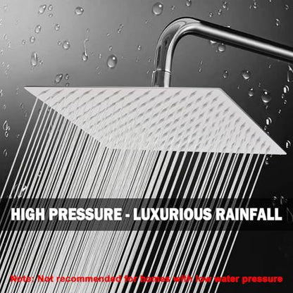 NearMoon Rain Shower Head, High Flow Stainless Steel Rainfall Shower, High Pressure Design, Awesome Shower Experience Even At Low Water Flow (12 Inch Rectangle, Brushed Nickel) - color: Brushed Nickel, size: 12*8 Inch
