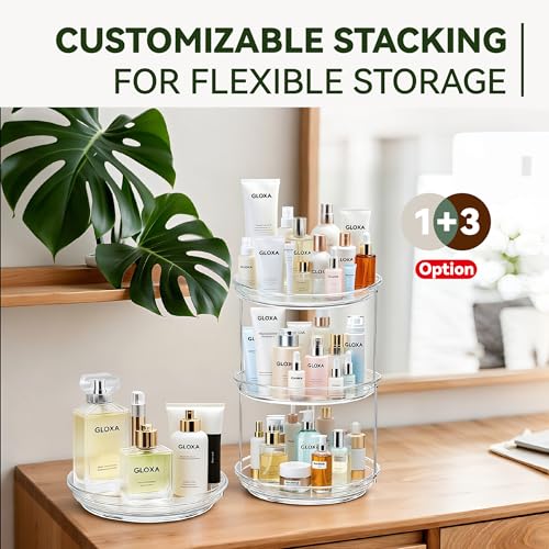 2 Tier Lazy Susan Turntable Organizer for Cabinet, 9.25'' Rotating Spice Rack Organization for Kitchen, Pantry, Bathroom, Vanity, Countertop, Medicine Storage, Seasoning Spice Organizer, 1 Pack - size: 1 PACK Clear
