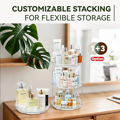 2 Tier Lazy Susan Turntable Organizer for Cabinet, 9.25'' Rotating Spice Rack Organization for Kitchen, Pantry, Bathroom, Vanity, Countertop, Medicine Storage, Seasoning Spice Organizer, 1 Pack - size: 1 PACK Clear