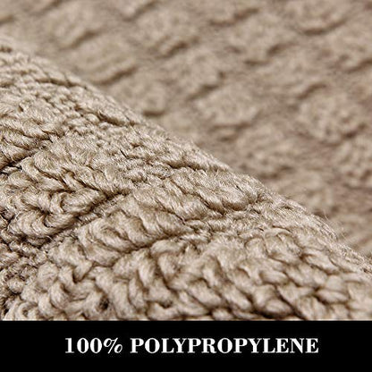 COSYHOMER 27x18 Half Round Kitchen Rug,Non Slip Washable Mat,Beige 1PC | Polypropylene tufted textile,small half circle rug,kitchen sink mat,Kitchen floor mat - color: Beige, size: 1'6" x 2'3" (Semicircular)