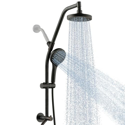 BRIGHT SHOWERS Rain Shower Head with Handheld Combo, Dual Shower System with Slide Bar, Adjustable Height, Brass Slide Bar & Diverter, 60 Inch Stainless Steel Hose, Oil Rubbed Bronze - color: Oil Rubbed Bronze