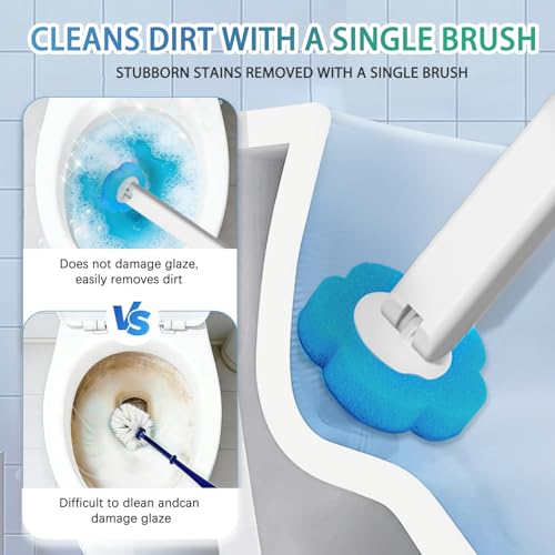 2026 Disposable Toilet Brush and Holder Set, Disposable Toilet Bowl Cleaning System with Aromatherapy Refills, Cleaning Wand with Storage Case & Scented Tabs (Ocean, Lemon & Lavender)